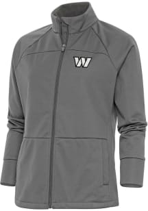 Antigua Washington Commanders Womens Grey Metallic Logo Links Medium Weight Jacket