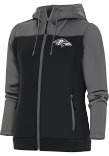 Antigua Baltimore Ravens Womens Grey Metallic Logo Protect Long Sleeve Full Zip Jacket