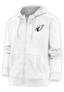 Antigua Arizona Cardinals Womens White Metallic Logo Victory Long Sleeve Full Zip Jacket