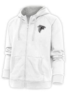 Antigua Atlanta Falcons Womens White Metallic Logo Victory Long Sleeve Full Zip Jacket