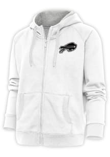 Antigua Buffalo Bills Womens White Metallic Logo Victory Long Sleeve Full Zip Jacket