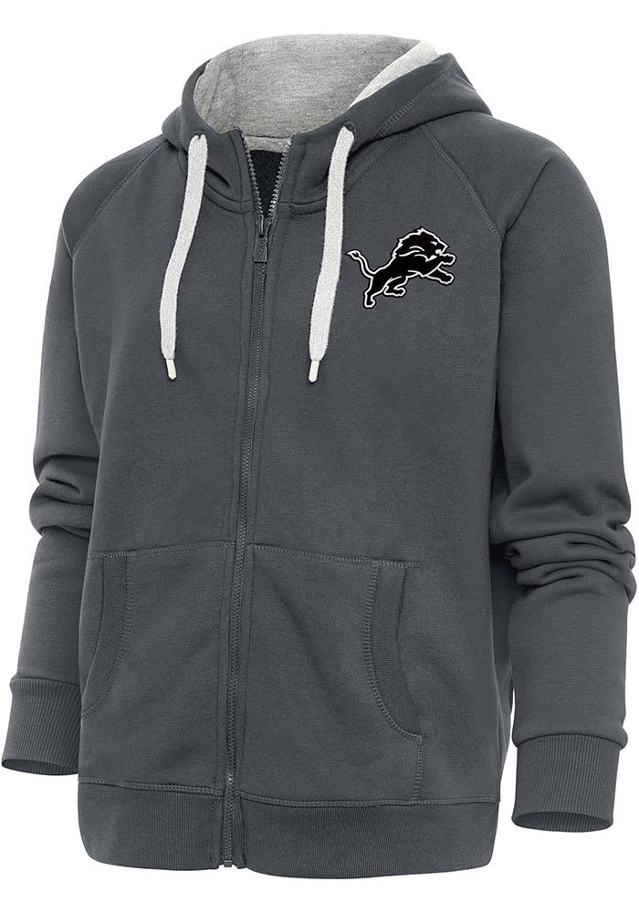 Antigua Women's Detroit Lions Fortune Grey Pullover Jacket