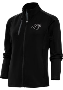 Antigua Carolina Panthers Womens Black Metallic Logo Generation Light Weight Jacket