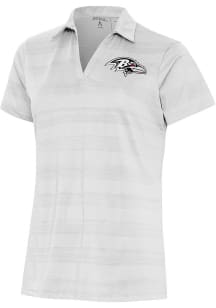 Antigua Baltimore Ravens Womens White Metallic Logo Compass Short Sleeve Polo Shirt