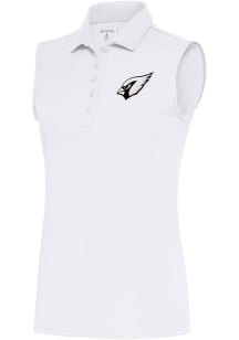 Antigua Arizona Cardinals Womens White Metallic Logo Tribute Polo Shirt