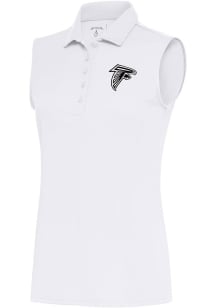 Antigua Atlanta Falcons Womens White Metallic Logo Tribute Polo Shirt