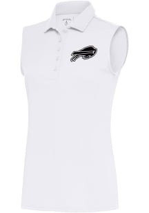 Antigua Buffalo Bills Womens White Metallic Logo Tribute Polo Shirt