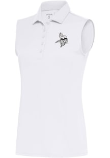 Antigua Minnesota Vikings Womens White Metallic Logo Tribute Polo Shirt