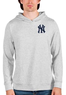 Antigua New York Yankees Mens Grey Absolute Long Sleeve Hoodie