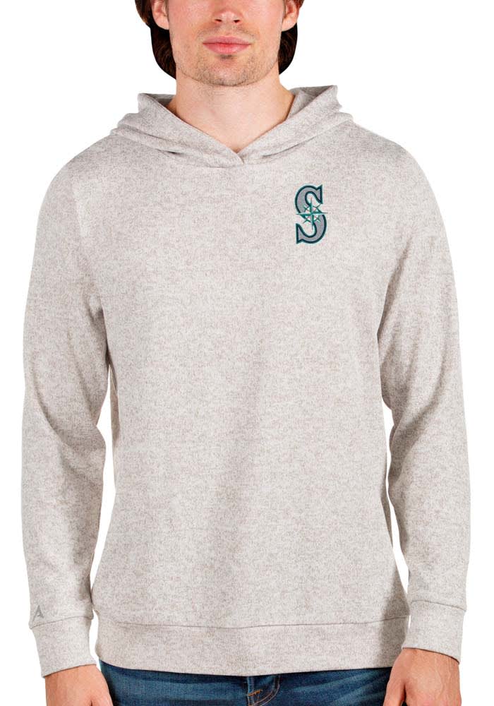 Antigua Seattle Mariners Oatmeal Absolute Long Sleeve Hoodie, Oatmeal, 100% POLYESTER, Size L, Rally House