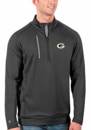 Antigua Green Bay Packers Mens Grey Generation Long Sleeve 1/4 Zip Pullover