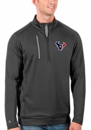 Antigua Houston Texans Mens Grey Generation Long Sleeve 1/4 Zip Pullover