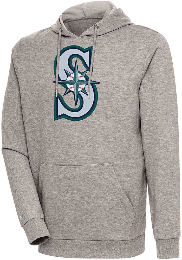 Antigua Seattle Mariners Oatmeal Absolute Long Sleeve Hoodie, Oatmeal, 100% POLYESTER, Size L, Rally House