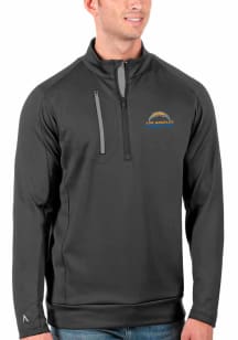Antigua Los Angeles Chargers Mens Grey Generation Long Sleeve 1/4 Zip Pullover