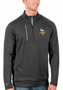 Antigua Minnesota Vikings Mens Grey Generation Long Sleeve 1/4 Zip Pullover
