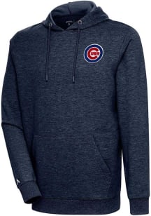 Antigua Chicago Cubs Mens Navy Blue Action Long Sleeve Hoodie