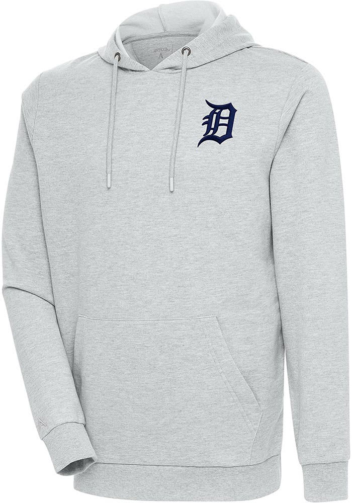 Antigua Detroit Tigers Grey Strong Hold Long Sleeve Hoodie, Grey, 100% POLYESTER, Size S, Rally House