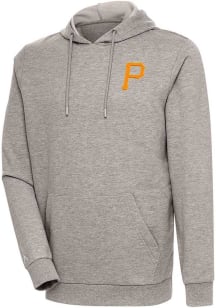 Antigua Pittsburgh Pirates Mens Oatmeal Action Long Sleeve Hoodie