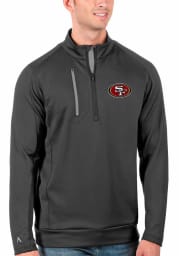 Antigua San Francisco 49ers Mens Grey Generation Long Sleeve 1/4 Zip Pullover