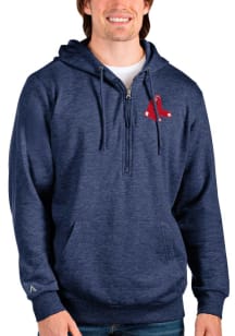 Antigua Boston Red Sox Mens Navy Blue Action Long Sleeve 1/4 Zip Pullover