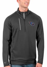 Antigua Tennessee Titans Mens Grey Generation Long Sleeve 1/4 Zip Pullover