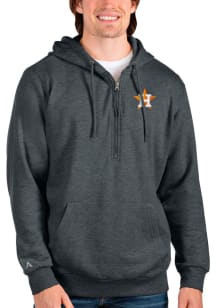 Antigua Houston Astros Mens Charcoal Action Long Sleeve 1/4 Zip Pullover