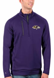 Antigua Baltimore Ravens Mens Purple Generation Long Sleeve 1/4 Zip Pullover