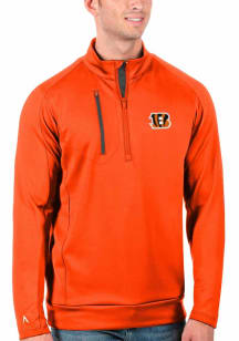 Antigua Cincinnati Bengals Mens Orange Generation Long Sleeve 1/4 Zip Pullover