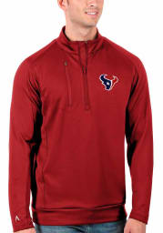 Antigua Houston Texans Mens Red Generation Long Sleeve 1/4 Zip Pullover