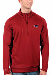 Antigua New England Patriots Mens Red Generation Long Sleeve 1/4 Zip Pullover