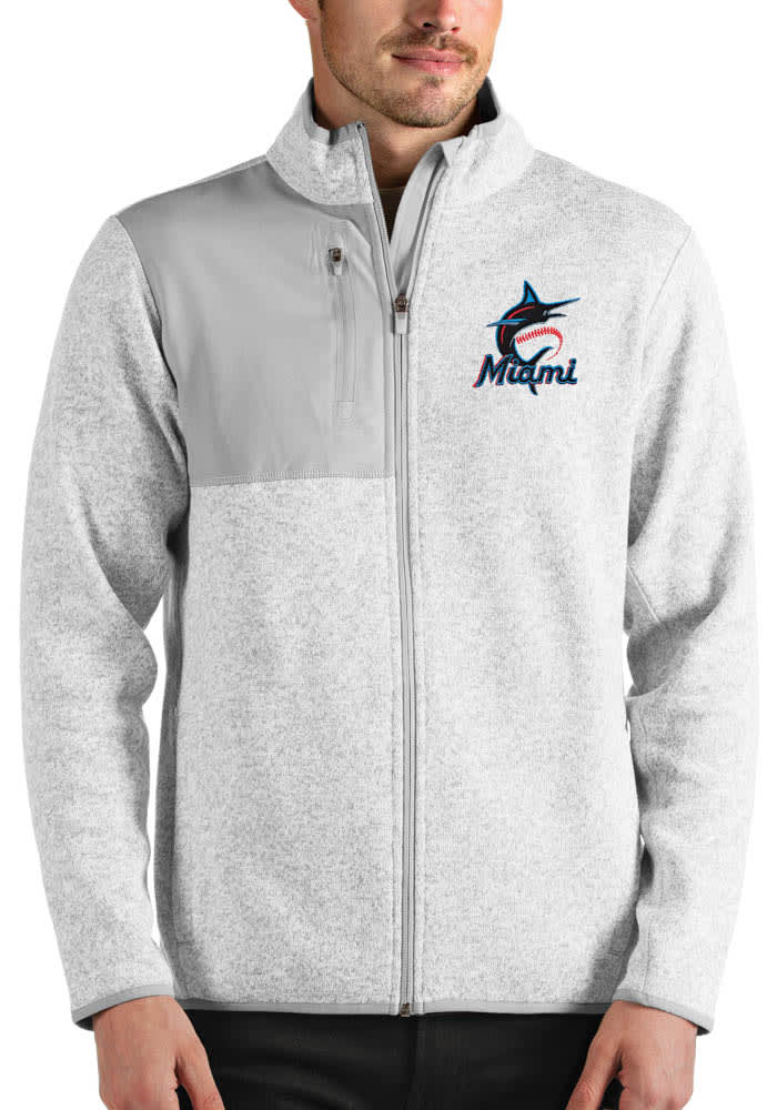 Antigua Men's Miami Marlins Gray Protect Jacket