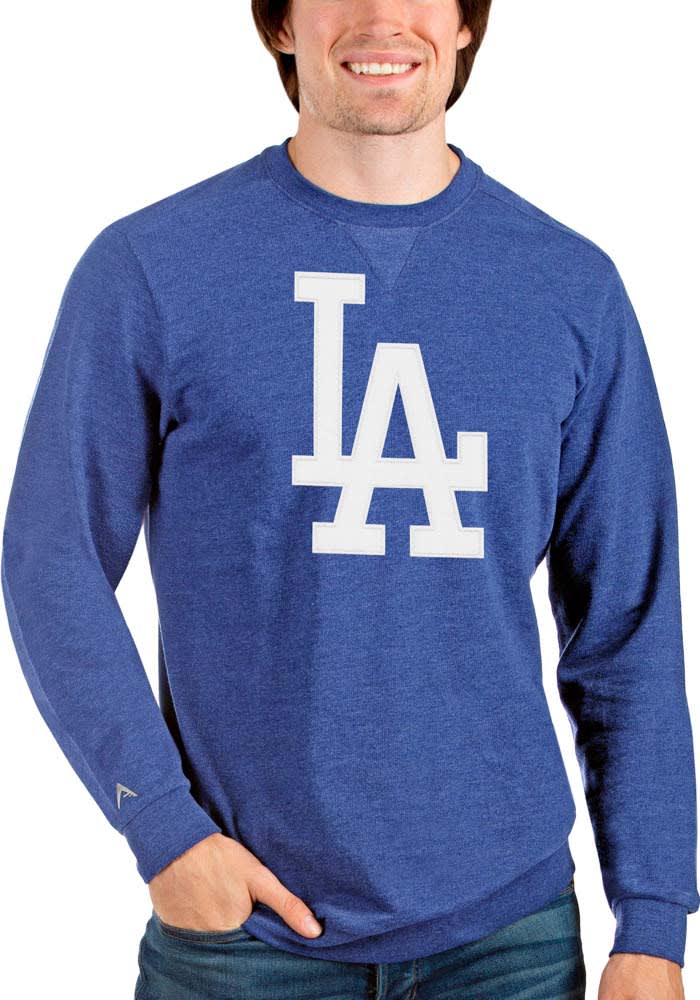 Antigua Los Angeles Dodgers Blue Reward Long Sleeve Crew Sweatshirt, Blue, 55% Cotton / 45% POLYESTER, Size 2XL, Rally House