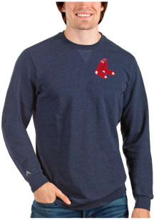 Antigua Boston Red Sox Mens Navy Blue Reward Long Sleeve Crew Sweatshirt