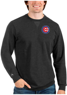 Antigua Chicago Cubs Mens Black Reward Long Sleeve Crew Sweatshirt