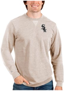 Antigua Chicago White Sox Mens Oatmeal Reward Long Sleeve Crew Sweatshirt