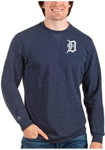 Antigua Detroit Tigers Mens Navy Blue Reward Long Sleeve Crew Sweatshirt