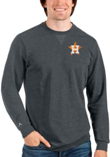 Antigua Houston Astros Mens Charcoal Reward Long Sleeve Crew Sweatshirt