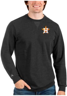 Antigua Houston Astros Mens Black Reward Long Sleeve Crew Sweatshirt