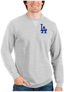 Antigua Los Angeles Dodgers Mens Grey Reward Long Sleeve Crew Sweatshirt