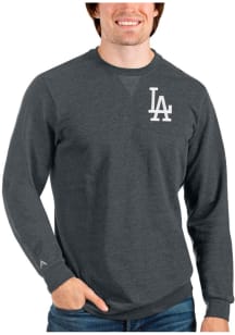 Antigua Los Angeles Dodgers Mens Charcoal Reward Long Sleeve Crew Sweatshirt