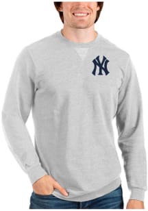 Antigua New York Yankees Mens Grey Reward Long Sleeve Crew Sweatshirt