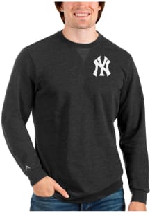 Antigua New York Yankees Mens Black Reward Long Sleeve Crew Sweatshirt