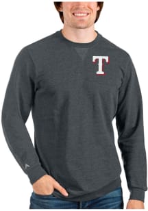 Antigua Texas Rangers Mens Charcoal Reward Long Sleeve Crew Sweatshirt
