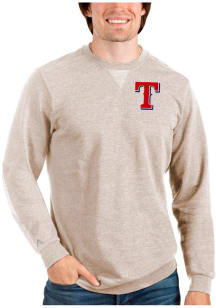 Antigua Texas Rangers Mens Oatmeal Reward Long Sleeve Crew Sweatshirt
