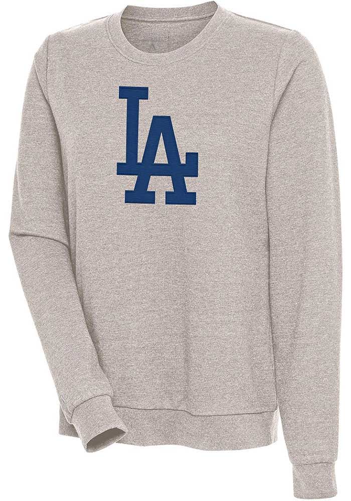 Los Angeles Dodgers Women's Sweatshirt Antigua Victory Crew Neck Pullover  Grey