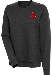 Antigua Boston Red Sox Womens Black Action Crew Sweatshirt