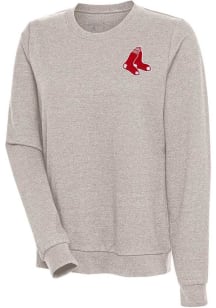 Antigua Boston Red Sox Womens Oatmeal Action Crew Sweatshirt