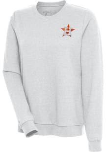 Antigua Houston Astros Womens Grey Action Crew Sweatshirt