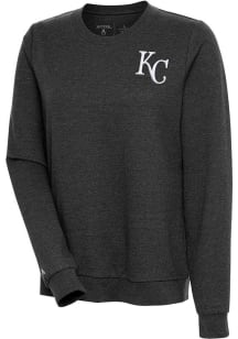 Antigua Kansas City Royals Womens Black Action Crew Sweatshirt