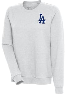 Antigua Los Angeles Dodgers Womens Grey Action Crew Sweatshirt